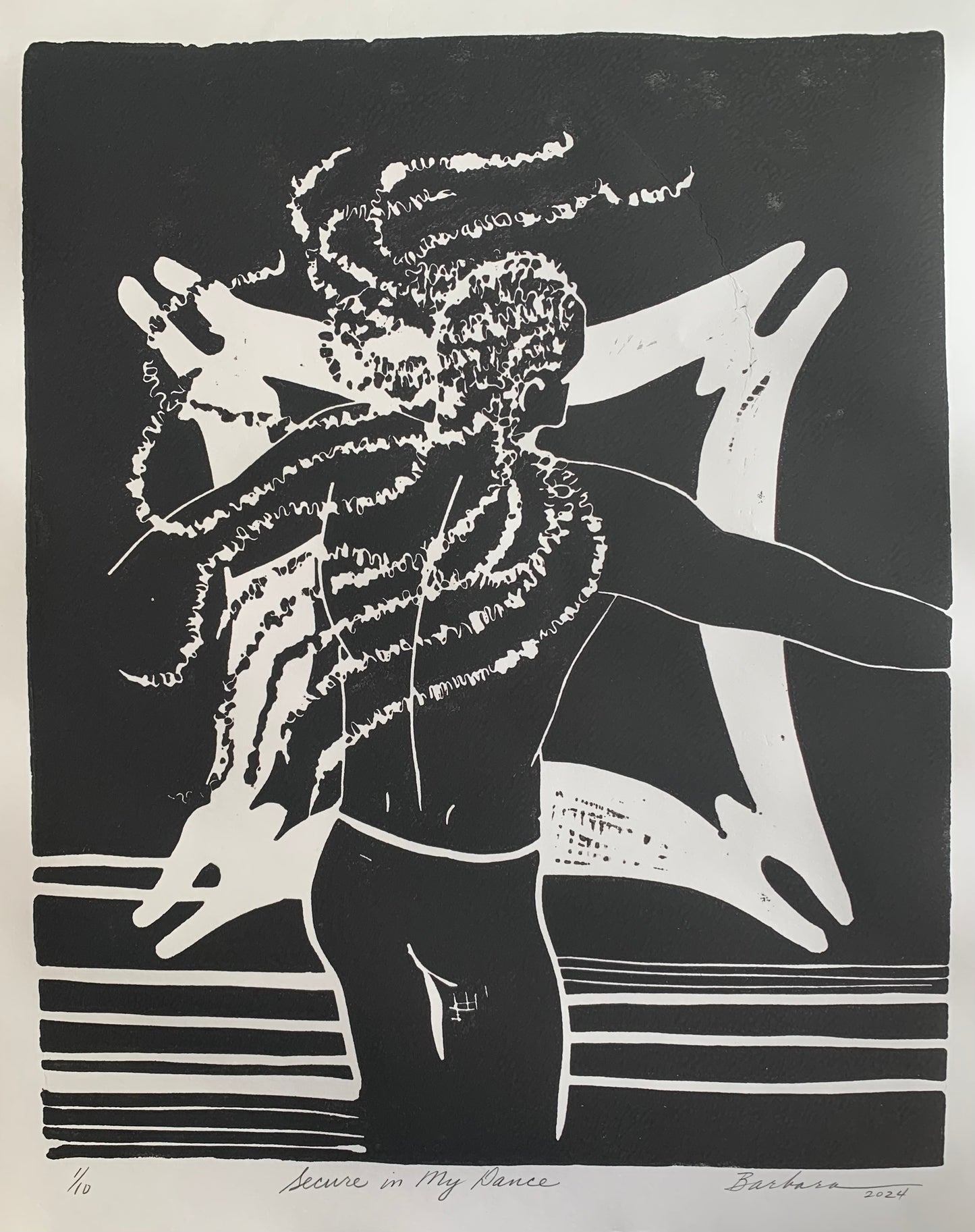 Secure In My Dance | Linocut 1/10