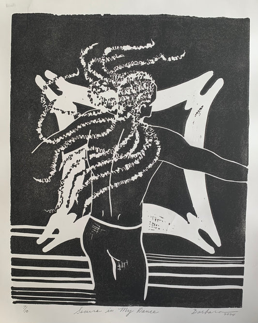 Secure In My Dance | Linocut 7/10