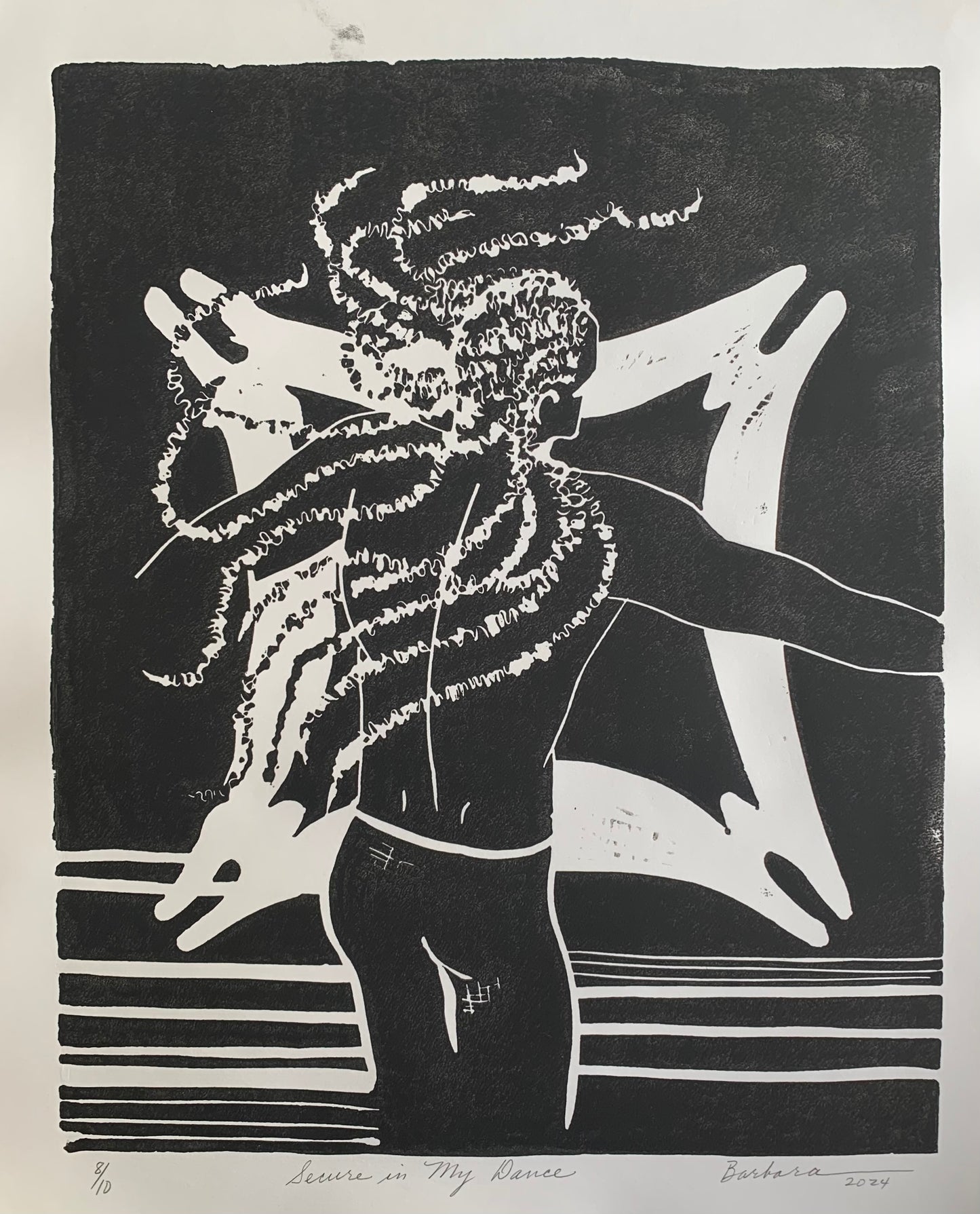 Secure In My Dance | Linocut 8/10