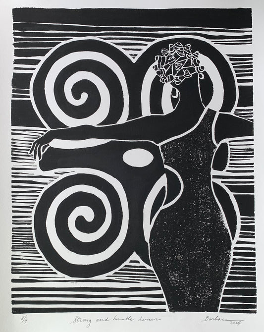 Strong and Humble Dancer | Linocut 8/9