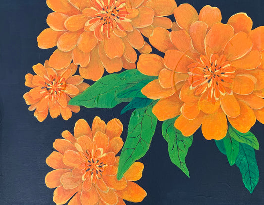 Flowers | Orange Zinna Giclée Print
