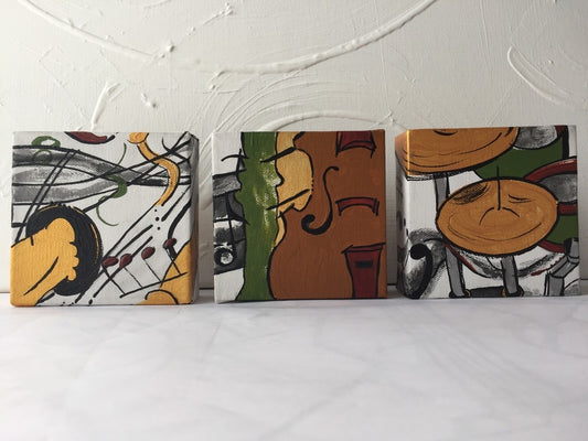 Bits 'n Pieces Canvas Series | Red Rust Instruments, Triptych